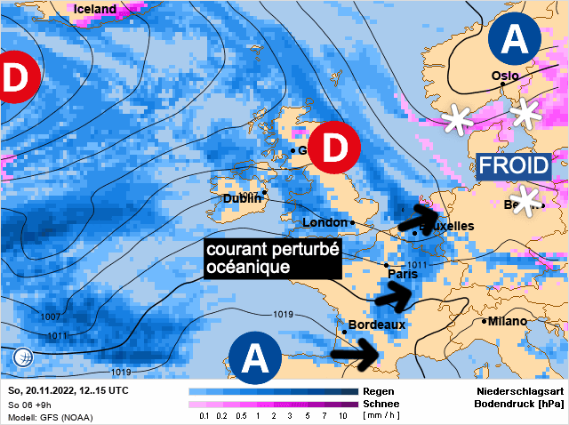 Carte de prévisions d'europe du Dimanche 20 novembre 2022