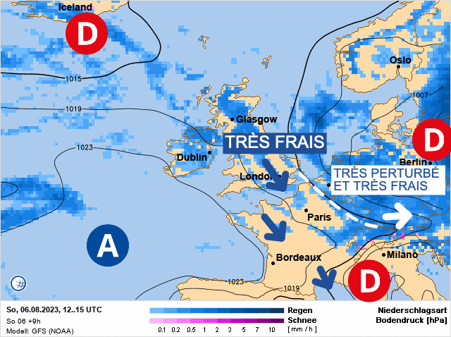 Carte de prévisions d'europe du Dimanche 6 août 2023
