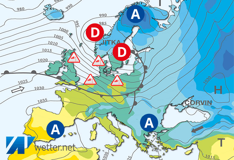 Carte de prévisions d'europe du Mercredi 24 janvier 2024
