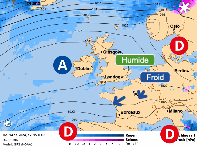 Carte de prévisions d'europe du Jeudi 14 novembre 2024