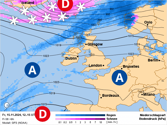 Carte de prévisions d'europe du Vendredi 15 novembre 2024