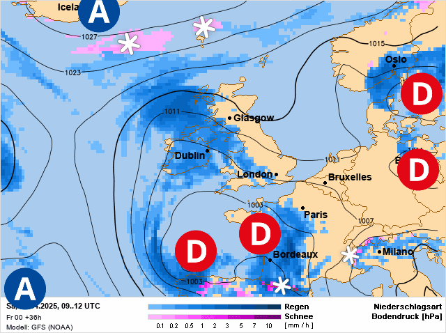 Carte de prévisions d'europe du Samedi 19 avril 2025