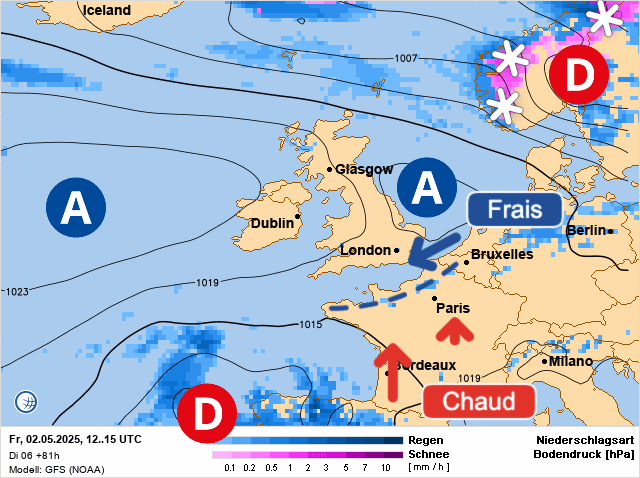 Carte de prévisions d'europe du Vendredi 2 mai 2025