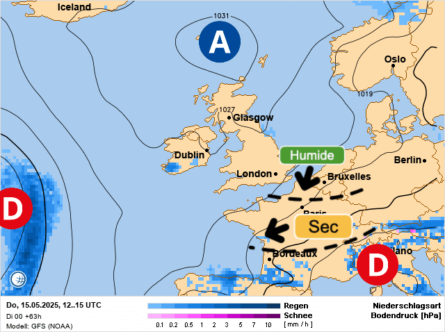 Carte de prévisions d'europe du Jeudi 15 mai 2025