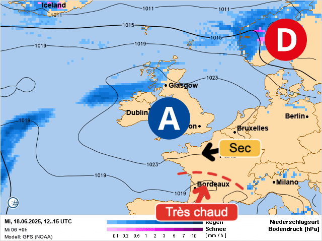 Carte de prévisions d'europe du Mercredi 18 juin 2025