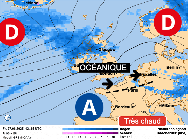 Carte de prévisions d'europe du Vendredi 27 juin 2025