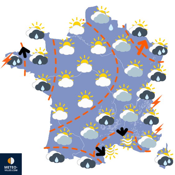 Courant océanique sur la moitié Nord