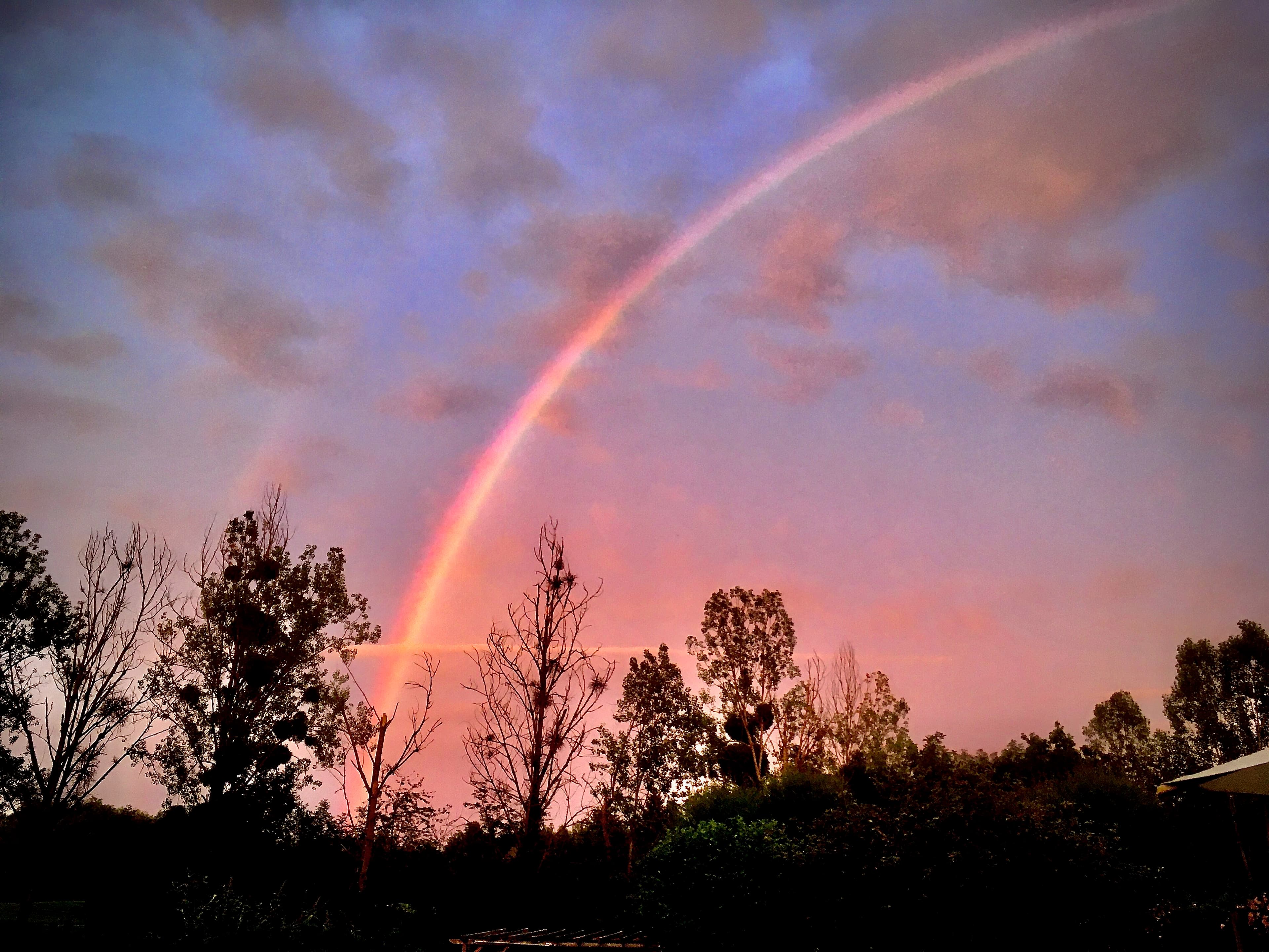 Arc en ciel traversé