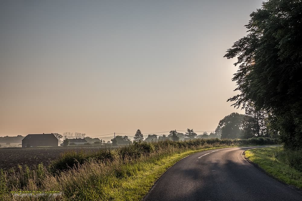 Route faiblement brumeuse