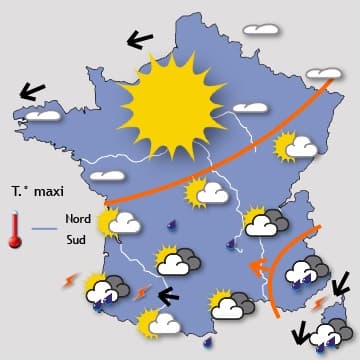 Fortes pluies au sud et un peu moins ensoleillé au nord