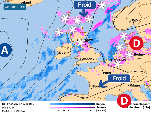 Carte de prévisions d'europe du Jeudi 7 janvier 2021
