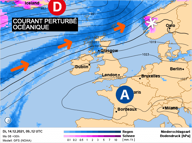 Carte de prévisions d'europe du Mardi 14 décembre 2021