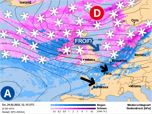 Carte de prévisions d'europe du Jeudi 24 février 2022