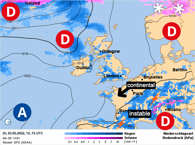 Carte de prévisions d'europe du Mardi 3 mai 2022