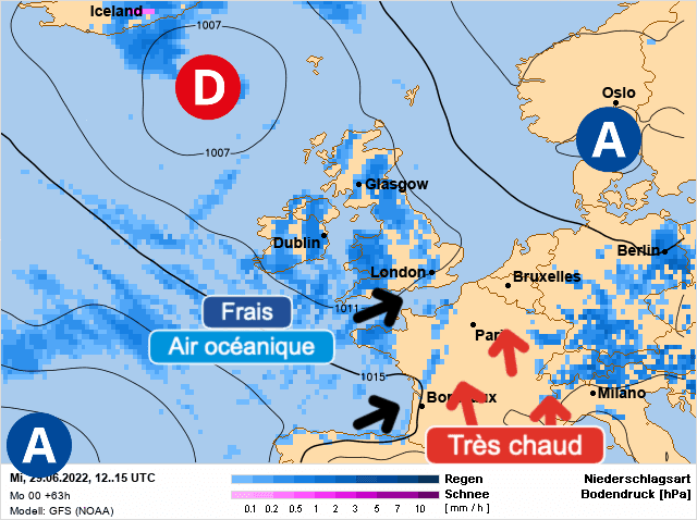 Carte de prévisions d'europe du Mercredi 29 juin 2022