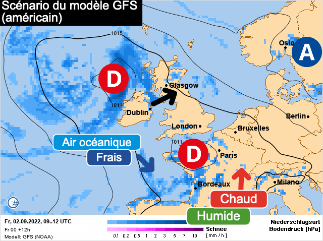 Carte de prévisions d'europe du Vendredi 2 septembre 2022