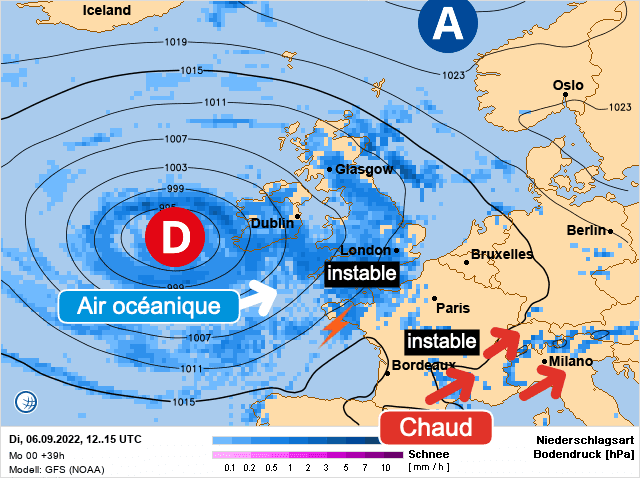 Carte de prévisions d'europe du Mardi 6 septembre 2022