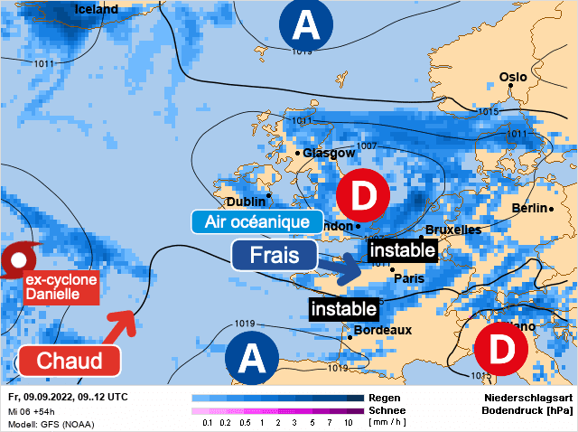 Carte de prévisions d'europe du Vendredi 9 septembre 2022