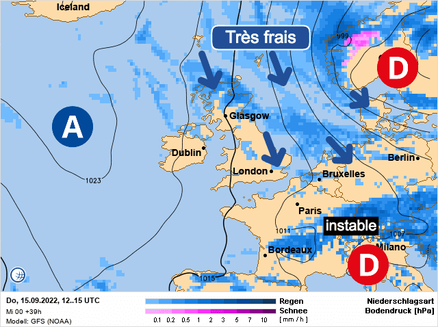 Carte de prévisions d'europe du Jeudi 15 septembre 2022