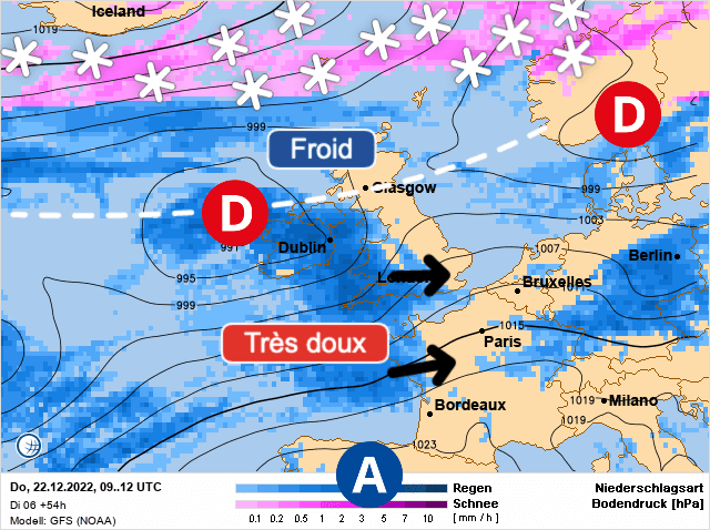 Carte de prévisions d'europe du Jeudi 22 décembre 2022