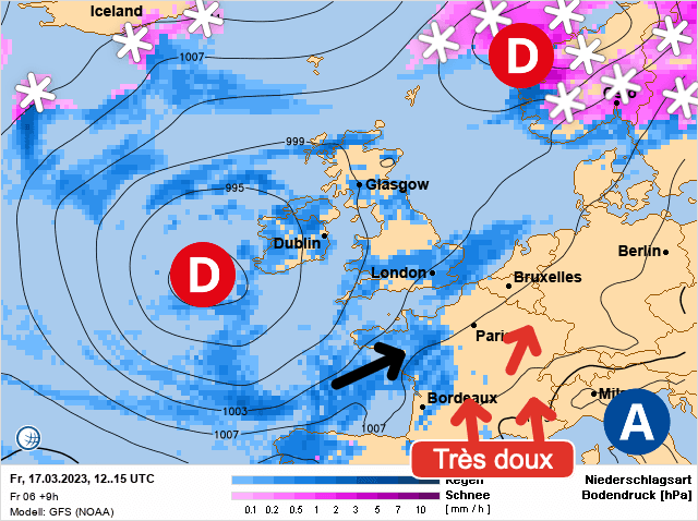 Carte de prévisions d'europe du Vendredi 17 mars 2023