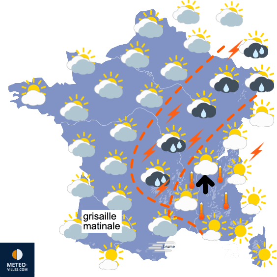 Fortes chaleurs s'étendent temporairement vers le Nord