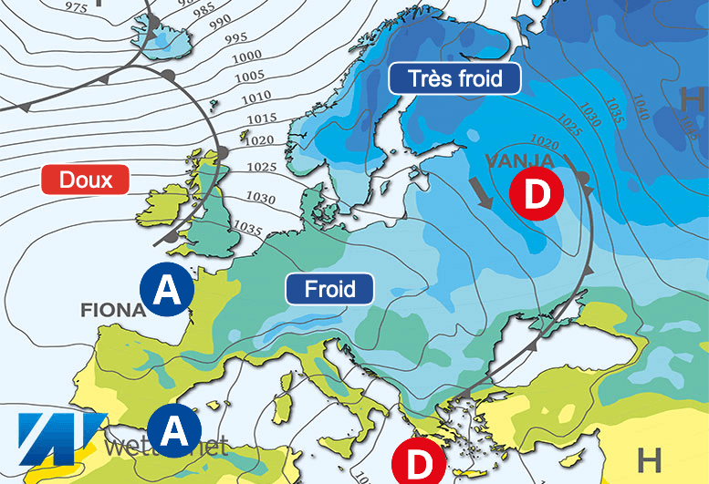 Carte de prévisions d'europe du Vendredi 15 décembre 2023