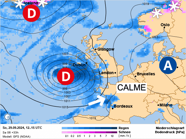Carte de prévisions d'europe du Dimanche 29 septembre 2024