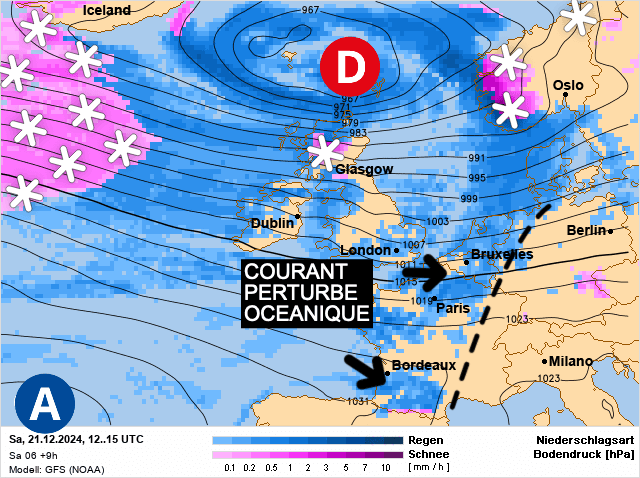 Carte de prévisions d'europe du Samedi 21 décembre 2024