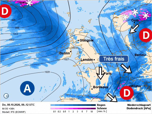 Carte de prévisions d'europe du Jeudi 8 octobre 2026