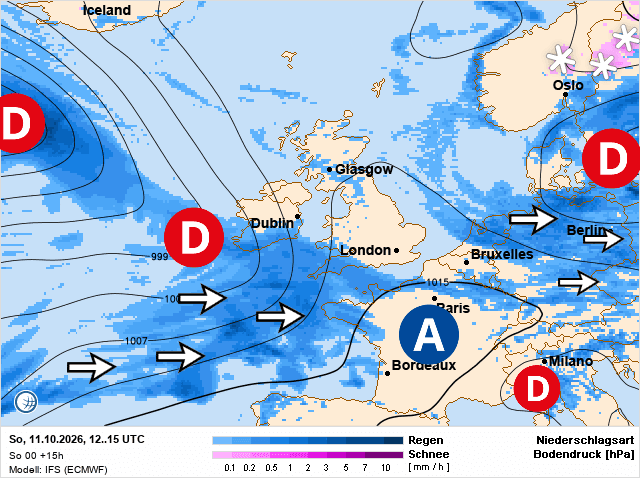 Carte de prévisions d'europe du Dimanche 11 octobre 2026