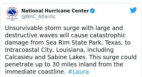Image d'illustration pour Ouragan Laura : Un des plus puissants de l’histoire des Etats-Unis