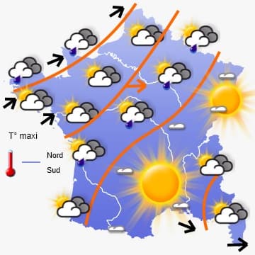 *TENDANCE METEO : TEMPS PERTURBE AU NORD, CALME AU SUD*