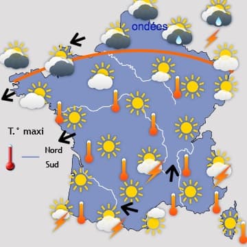 Pic de chaleur suivi d'orages ponctuels